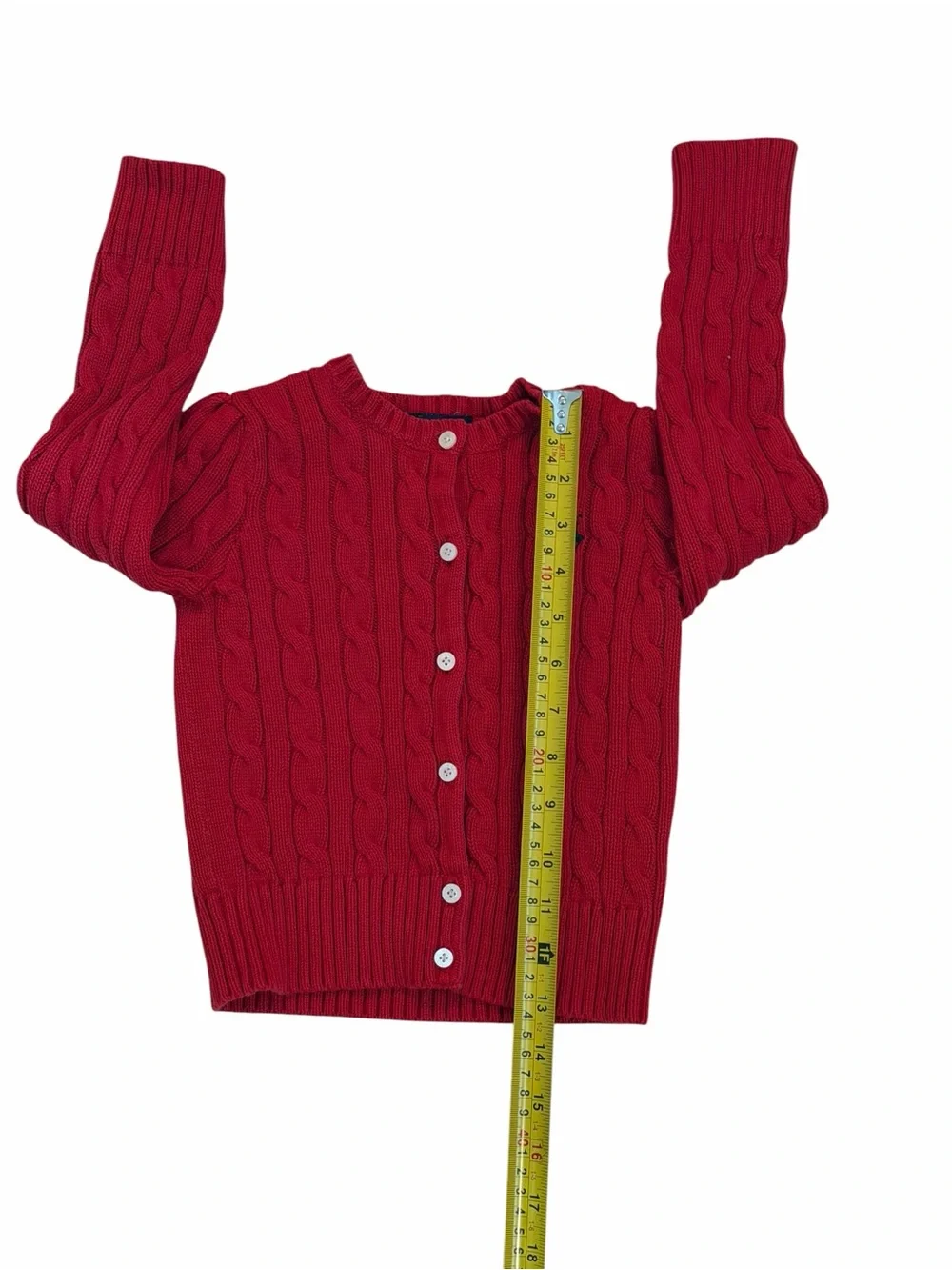 Polo Ralph Lauren Little Girl Cardigan Red Cable-Knit